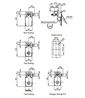 6 Millimeter (mm) Minimum Cam Forward Hexagon Female 4.5 Black Powder Coated Handle Compression Latch - 2