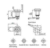 8 Millimeter (mm) Square Cylinder Large Compression Latch - 2