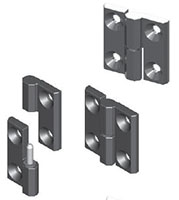 Left/Right Black Powder Coated/Chrome Plated Screw-On Hinge