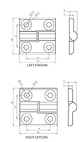 Left/Right Black Powder Coated/Chrome Plated Screw-On Hinge - 2