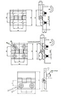 Countersunk Screw M6 Die-Cast Zinc Black Powder Coated Screw-On Hinge - 2