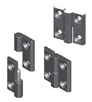 Left Black Powder Coated Screw-On Hinge