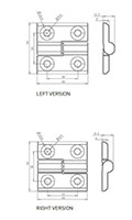 Left Black Powder Coated Screw-On Hinge - 2