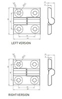 Right Black Powder Coated Screw-On Hinge - 2