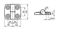 15.0 Millimeter (mm) Dimension A1 Left Hand Aluminum Combi Hinge - 2