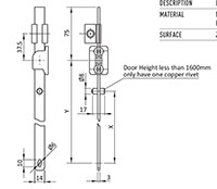 800 to 2200 Millimeter (mm) Door Height Version H Rod - 2