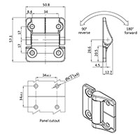 1.8 Newton-Metre (N.m) Open and 1.8 Newton-Metre (N.m) Close Symmetric Torque Black Powder Coated Surface Finish Friction Hinge - 2