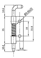 Small Left Door Spring Loaded Concealed Hinge - 2