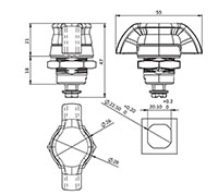 Non-Locking Small Wing Knob Quarter Turn Lock - 2