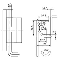 Stainless Steel (SS) 304 Weld On Concealed Hinge - 2