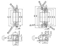 20.3 Inch (in) Size Stainless Steel (SS) 304 Concealed Hinge - 2