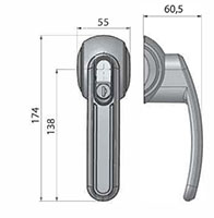 30 Millimeter (mm) Panel Thickness Heating, Ventilation, and Air Conditioning (HVAC) Handle for Outward Opening Doors - 2