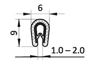 1.0 to 2.0 Millimeter (mm) Clamping Range Black, White, and Gray Edge Protector