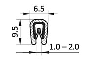 1.0 to 2.0 Millimeter (mm) Clamping Range Black, White, and Silver Edge Protector