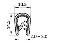 2.0 to 5.0 Millimeter (mm) Clamping Range Black Edge Protector