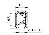 2.0 to 5.0 Millimeter (mm) Clamping Range Gray Edge Protector