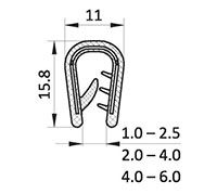 1.0 to 6.0 Millimeter (mm) Clamping Range Black Edge Protector