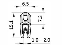 1.0 to 2.0 Millimeter (mm) Clamping Range Black Edge Protector