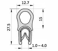 1.0 to 4.0 Millimeter (mm) Clamping Range Black Edge Protector (EPPET03911)