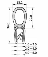 1.0 to 6.0 Millimeter (mm) Clamping Range Black Edge Protector