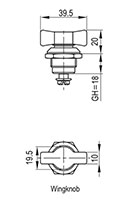 Black Powder Coated?Chrome Plated Wing Knob Quarter Turn Lock - 2