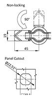 Non-locking Black Powder Coated Wing Knob Quarter Turn Lock - 2