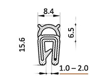 1.0 to 2.0 Millimeter (mm) Clamping Range Black Edge Sealing Profile and Edge Protector (ESPPET06911)