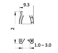 1.0 to 3.0 Millimeter (mm) Clamping Range Black Edge Sealing Profile and Edge Protector