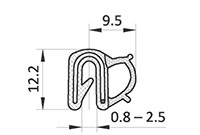 0.8 to 2.5 Millimeter (mm) Clamping Range Black Edge Sealing Profile and Edge Protector