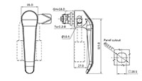 Die Cast Zinc Black Powder Coated L-Handle Quarter Turn Lock - 2