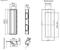 1.0 to 2.5 Millimeter (mm) Panel Thickness Large Acrylonitrile Butadiene Styrene (ABS) Pocket Pull Handle - 2