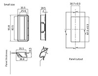 1.0 to 2.5 Millimeter (mm) Panel Thickness Small Acrylonitrile Butadiene Styrene (ABS) Pocket Pull Handle - 2