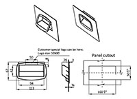 1.0 to 1.6 Millimeter (mm) Panel Thickness Glass Filled Polyamide (PA + GF) Pocket Pull Handle - 2