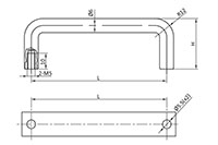 87 to 150 Millimeter (mm) Length Stainless Steel (304 SS) Chrome Plated U Shape Handle - 2