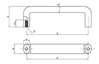 87 to 150 Millimeter (mm) Length Mild Steel Chrome Plated U Shape Handle - 2