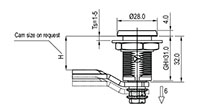 7 Millimeter (mm) Square Cylinder Left Large Compression Latch - 2