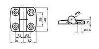 15.0 Millimeter (mm) Dimension A1 Left Hand Stainless Steel Combi Hinge - 2