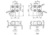 #6-32 and M4 Screw Hole Left/Right Screw-On Hinge - 2