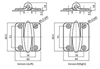 Left/Right Black Powder Coated/Chrome Plated Screw-On Hinge - 2