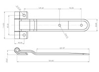 304 Stainless Steel (SS) Passivated Screw-On Hinge - 2