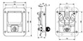 Three Point Push to Close Paddle Latch - 2