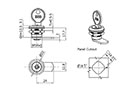 Black Powder Coated Nut Mounting Small Keyed Quarter Turn Lock - 2