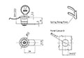 Black Powder Coated Spring Mounting Small Keyed Quarter Turn Lock - 2