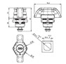 FH333 Locking Small Wing Knob Quarter Turn Locks - 2