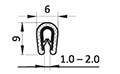 1.0 to 2.0 Millimeter (mm) Clamping Range Black, White, and Gray Edge Protector