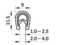 1.0 to 4.0 Millimeter (mm) Clamping Range Black Edge Protector