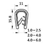 1.0 to 6.0 Millimeter (mm) Clamping Range Black Edge Protector