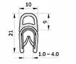 1.0 to 4.0 Millimeter (mm) Clamping Range Black Edge Protector (EPPET02911)