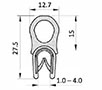 1.0 to 4.0 Millimeter (mm) Clamping Range Black Edge Protector (EPPET03911)