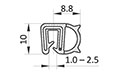 1.0 to 2.5 Millimeter (mm) Clamping Range Black Edge Sealing Profile and Edge Protector